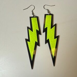 Retro Neon Lightning Bolt Earrings
